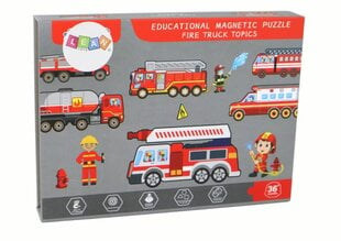 Набор магнитных пазлов, пожарная машина цена и информация | Развивающие игрушки | 220.lv