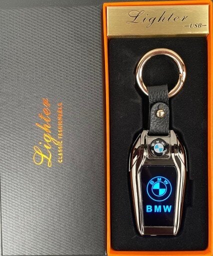 Atslēgu piekariņš ar BMW logotipu, šķiltavu un lukturīti цена и информация | Atslēgu piekariņi | 220.lv