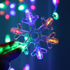 Ziemassvētku lampiņas ar 24 sniegpārslām un 16 ovālām lampiņām, 3m, 160 LED, LIVMAN CX-004 цена и информация | Гирлянды | 220.lv
