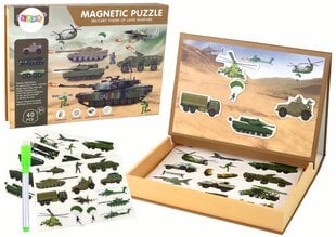 Magnētiskais puzles komplekts Sauszemes militārie transportlīdzekļi cena un informācija | Attīstošās rotaļlietas | 220.lv