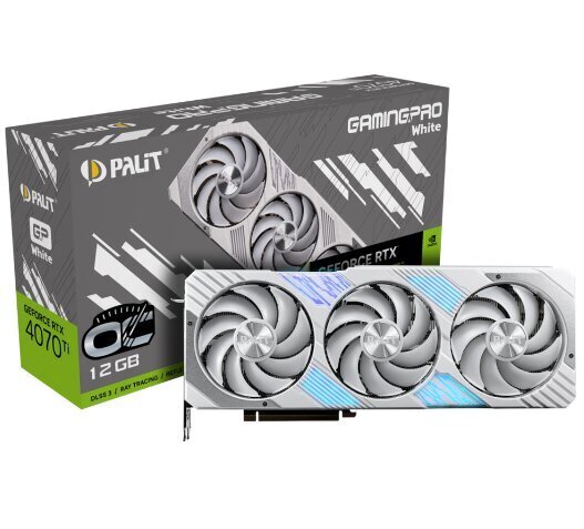 Palit GeForce RTX 4070 Ti GamingPro White OC (NED407TV19K9-1043W) cena un informācija | Videokartes (GPU) | 220.lv