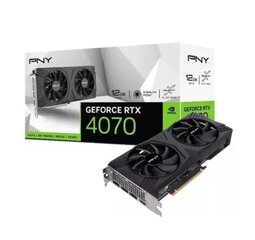 PNY GeForce RTX 4070 12GB Verto Dual Fan DLSS 3 (VCG407012DFXPB1) цена и информация | Видеокарты (GPU) | 220.lv