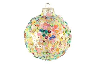 Ziemassvētku rotājums Winteria Glass bauble Sequins, 8 cm, 3 gab. cena un informācija | Ziemassvētku dekorācijas | 220.lv