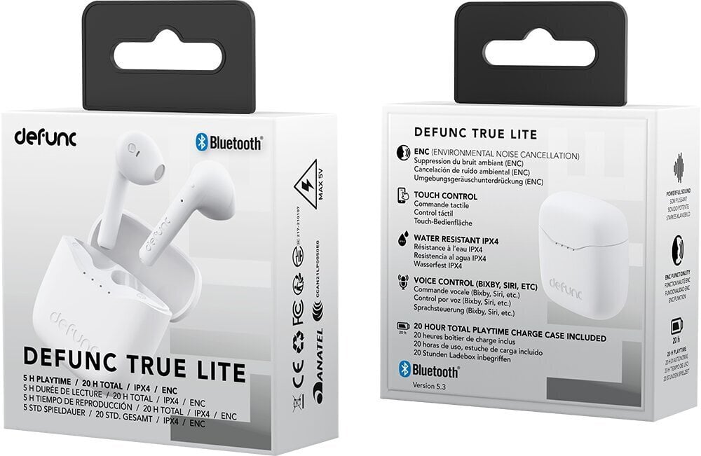 Defunc True Lite Earbuds D4262 White cena un informācija | Austiņas | 220.lv