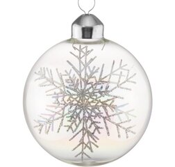 Елочные игрушки Winteria Glass bauble Snowflake, 8 см, 3 шт. цена и информация | Рождественское украшение CA1029 | 220.lv