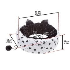 Gulta kaķiem Ferplast Muffin, melna/balta цена и информация | Лежаки, домики | 220.lv