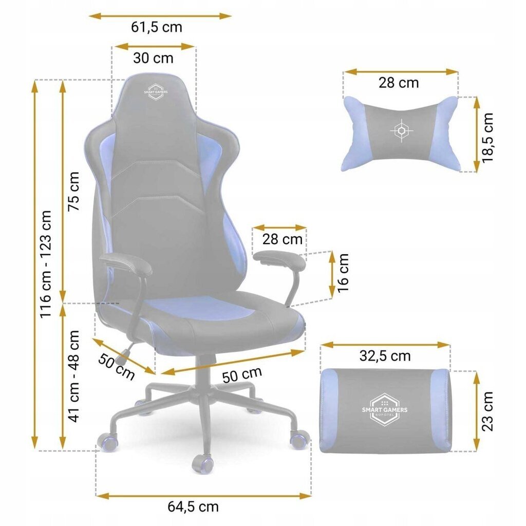 Spēļu krēsls Sofotel Yasuo, melns/zils cena un informācija | Biroja krēsli | 220.lv