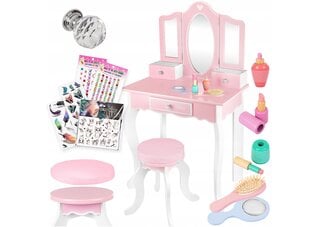 Детский косметический столик со стулом и аксессуарами, розовый цена и информация | Игрушки для девочек | 220.lv