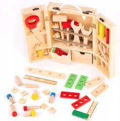 Детский деревянный ящик для инструментов, 38 шт. цена и информация | Игрушки для мальчиков | 220.lv