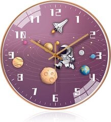 Настенные часы без тикающего звука Cooltto, 30 см, фиолетовые цена и информация | Часы | 220.lv