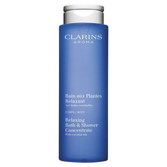 Nomierinoša dušas želeja Clarins Relaxing Bath & Shower Concentrate, 200 ml cena un informācija | Dušas želejas, eļļas | 220.lv