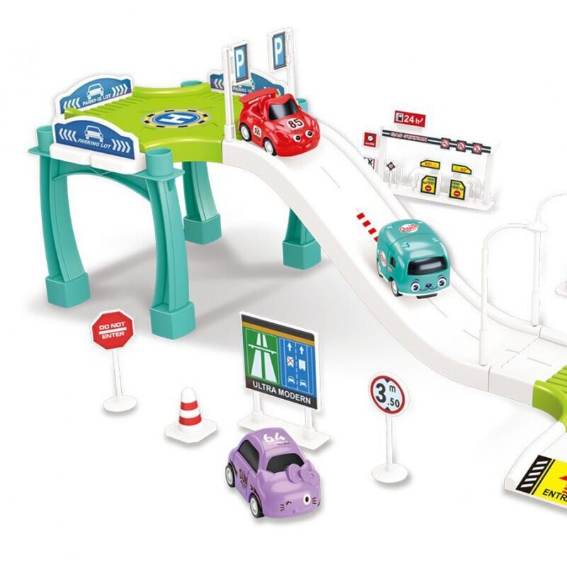 Auto garāžas un sliežu ceļa komplekts Woopie цена и информация | Rotaļlietas zēniem | 220.lv