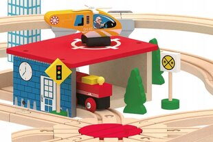 Деревянный железнодорожный путь в Мега-Сити цена и информация | Конструктор автомобилей игрушки для мальчиков | 220.lv