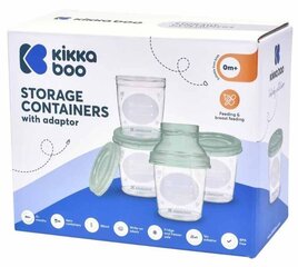 Mātes piena uzglabāšanas konteineri KikkaBoo Mint, 180ml, 4 gab. cena un informācija | Bērnu trauki, piena uzglabāšanas trauciņi un piederumi | 220.lv