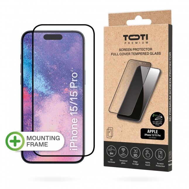 Toti Premium Apple iPhone 15/15 Pro цена и информация | Ekrāna aizsargstikli | 220.lv