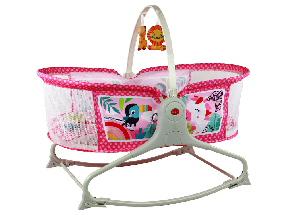 Daudzfunkcionālas bērnu gultiņas šūpoles 2in1, rozā krāsā цена и информация | Bērnu šūpuļkrēsliņi | 220.lv