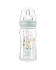 Stikla barošanas pudele KikkaBoo Jungle King, zaļa, 3+ mēn, 240 ml cena un informācija | Bērnu pudelītes un to aksesuāri | 220.lv