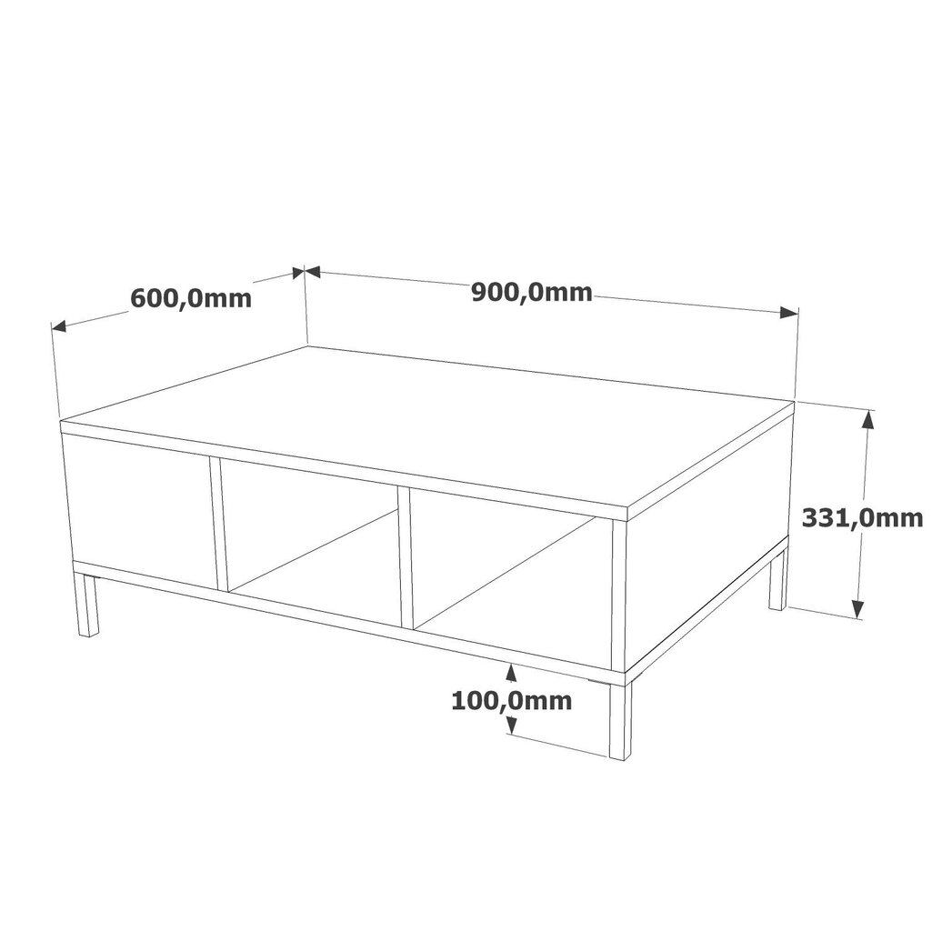 Viesistabas mēbeļu komplekts Asir, 160x39,1x35cm, 90x60x33,1cm, bēšs/pelēka krāsa cena un informācija | TV galdiņi | 220.lv