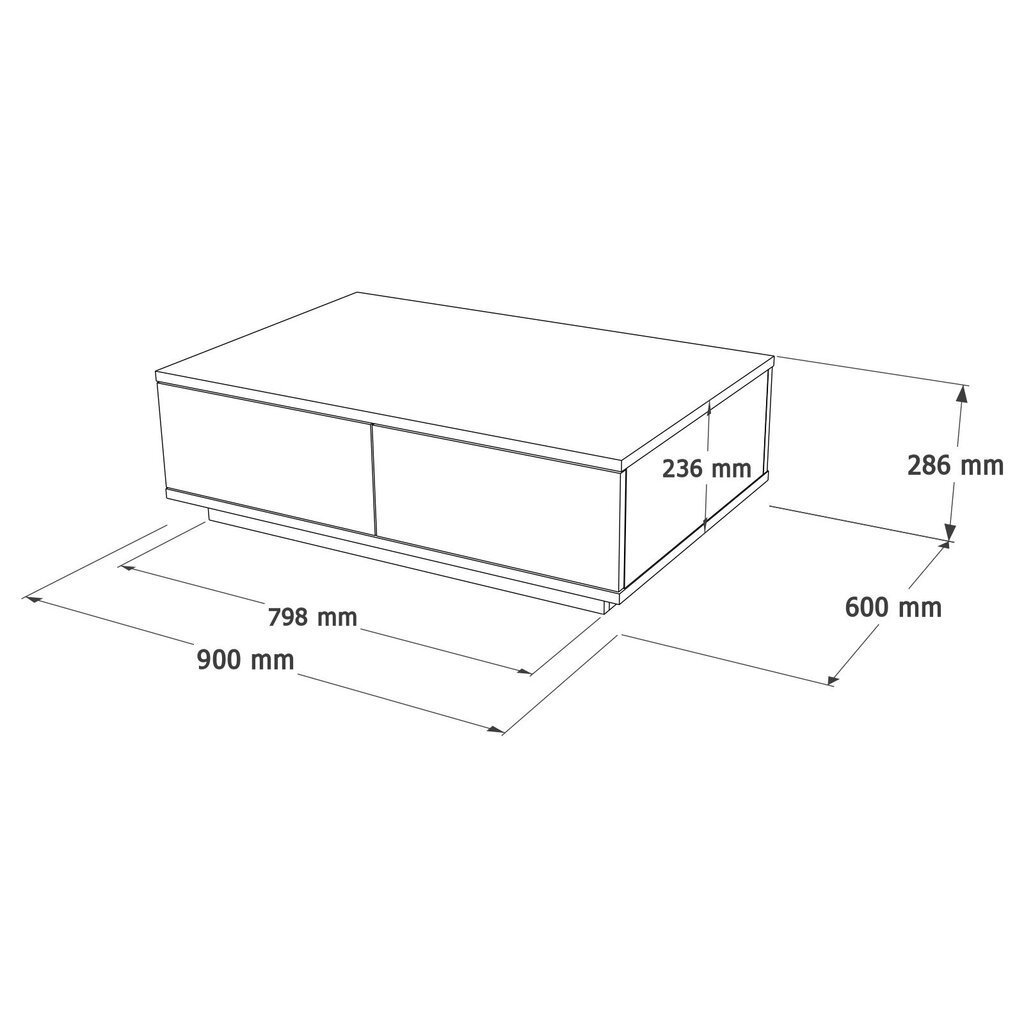 Viesistabas mēbeļu komplekts Asir, 180x44,6x44,5cm, 90x28,6x60cm, balts/bēšs cena un informācija | TV galdiņi | 220.lv