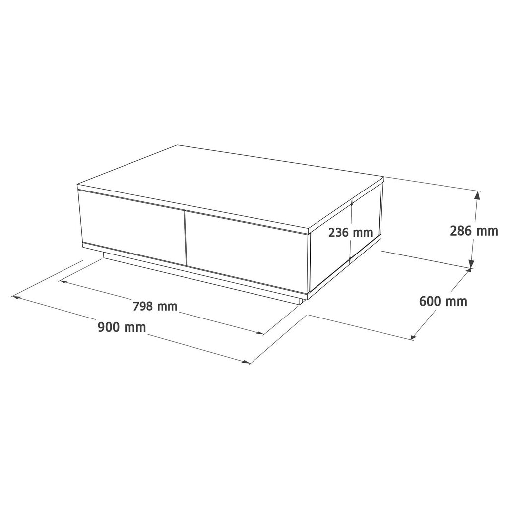 Viesistabas mēbeļu komplekts Asir, 180x44,6x44,5cm, 90x28,6x60cm, balts/bēšs cena un informācija | TV galdiņi | 220.lv