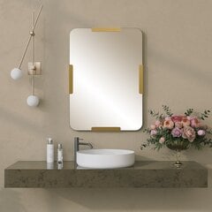 Зеркало Asir, 50x70см, золотистое цена и информация | Зеркала в ванную | 220.lv