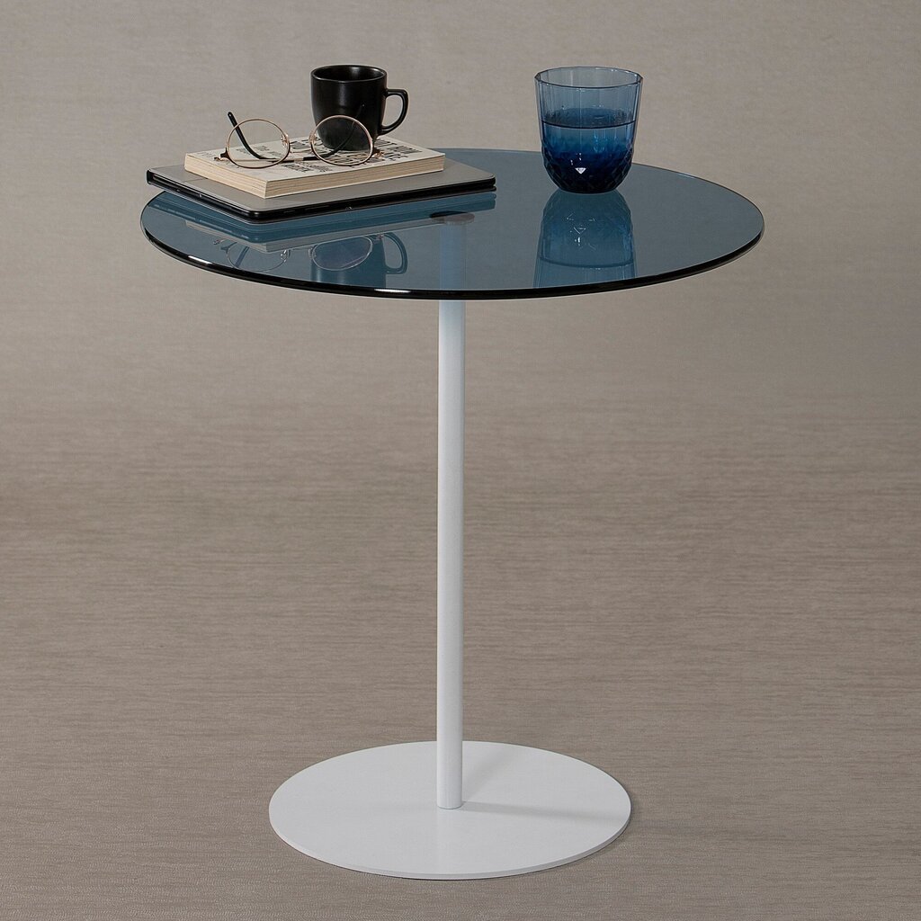 Sānu galdiņš Asir, 50x50x50cm, balts/zils cena un informācija | Žurnālgaldiņi | 220.lv