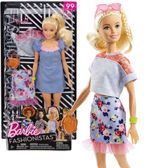 Lelle Barbie Fashionistas blondīne + apģērbu aksesuāri cena un informācija | Rotaļlietas meitenēm | 220.lv