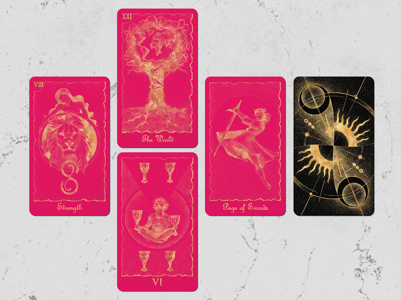 Taro kārtis Mystical Universe Tarot Pink Gold cena un informācija | Ezotērika | 220.lv