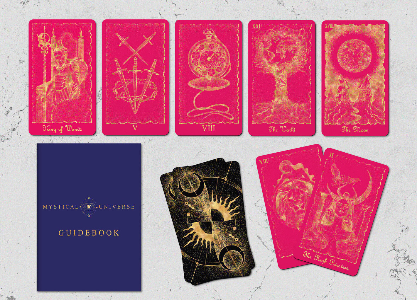 Taro kārtis Mystical Universe Tarot Pink Gold cena un informācija | Ezotērika | 220.lv