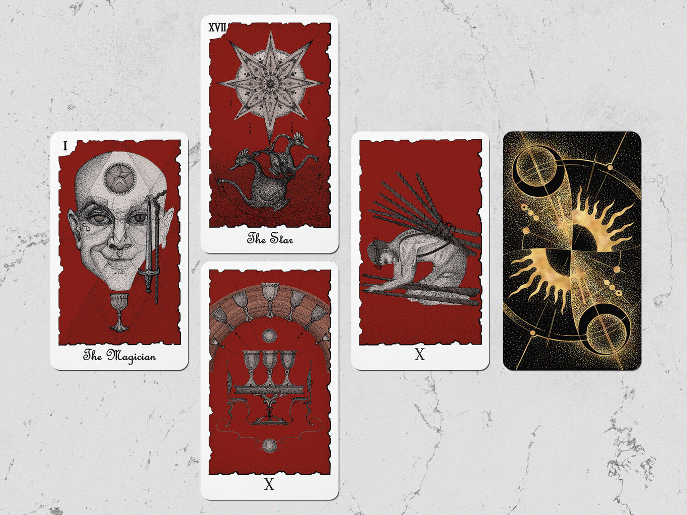 Taro kārtis Mystical Universe Tarot Red Gray cena un informācija | Ezotērika | 220.lv