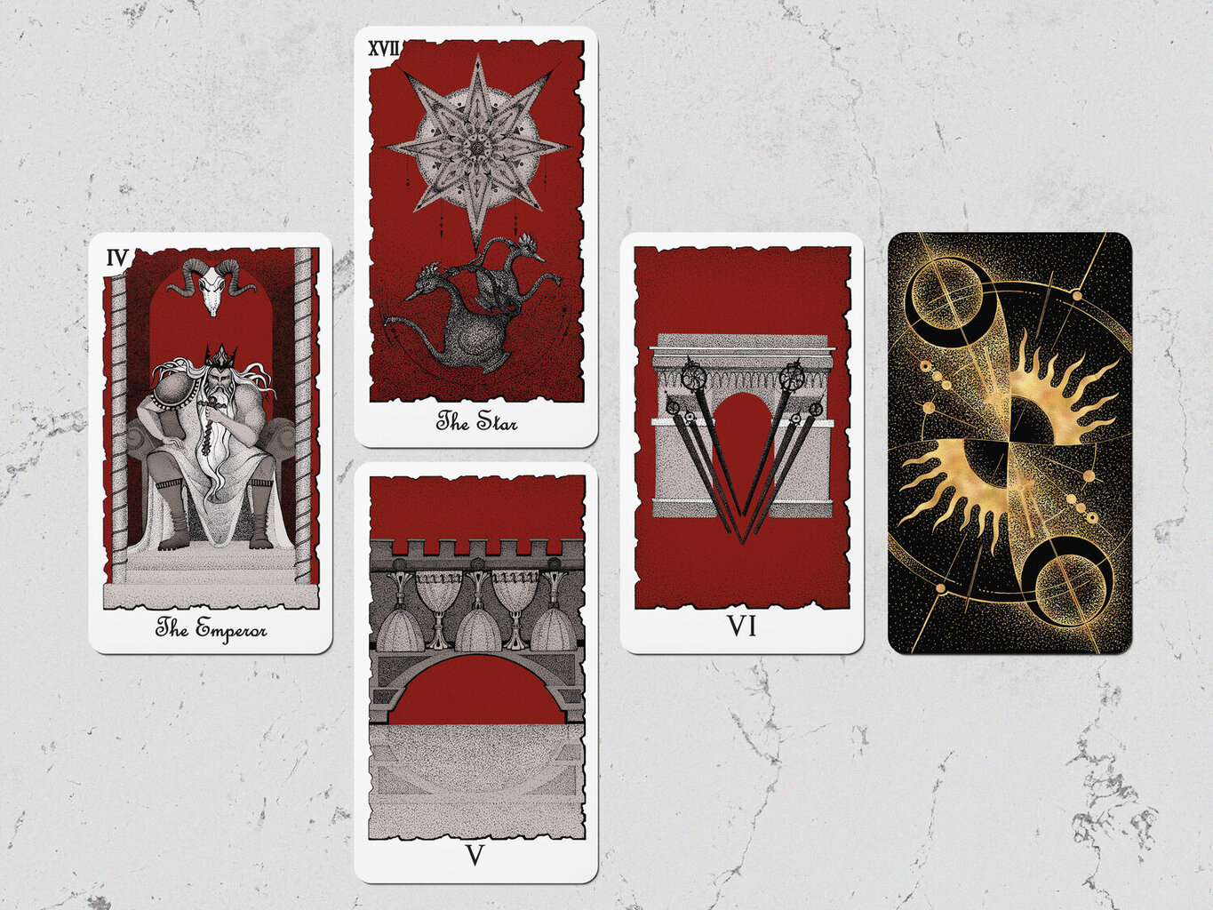 Taro kārtis Mystical Universe Tarot Red Gray cena un informācija | Ezotērika | 220.lv