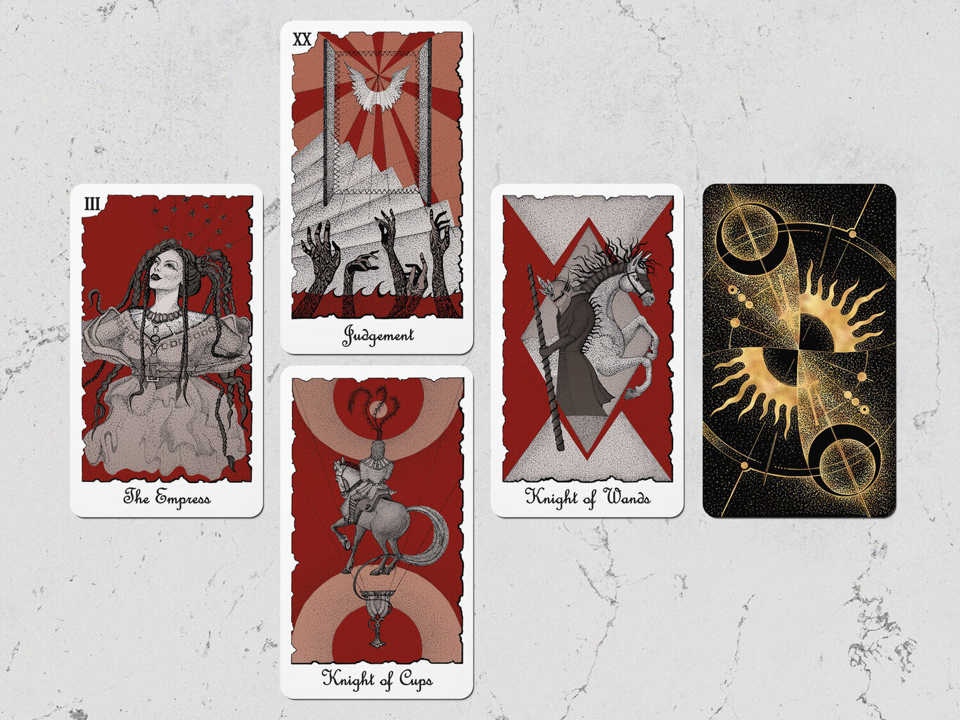 Taro kārtis Mystical Universe Tarot Red Gray cena un informācija | Ezotērika | 220.lv