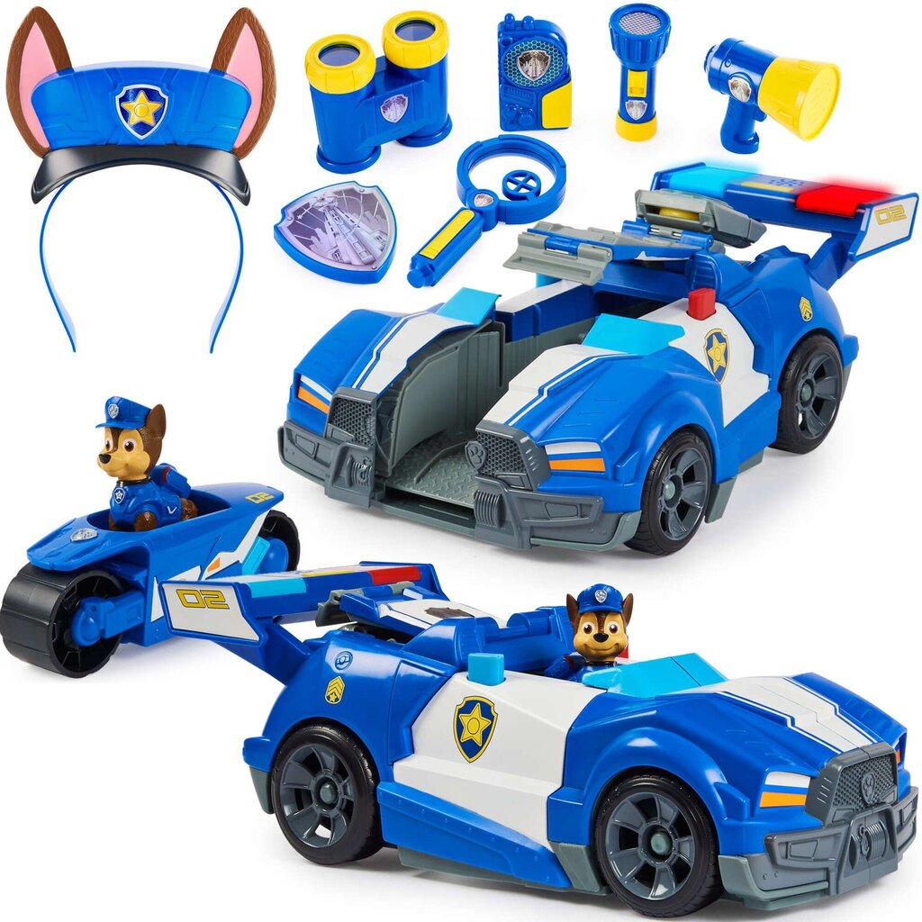 Policijas automašīna Paw Patrol The Movie Chase 2-in-1 + aksesuāri Spin Master цена и информация | Rotaļlietas zēniem | 220.lv