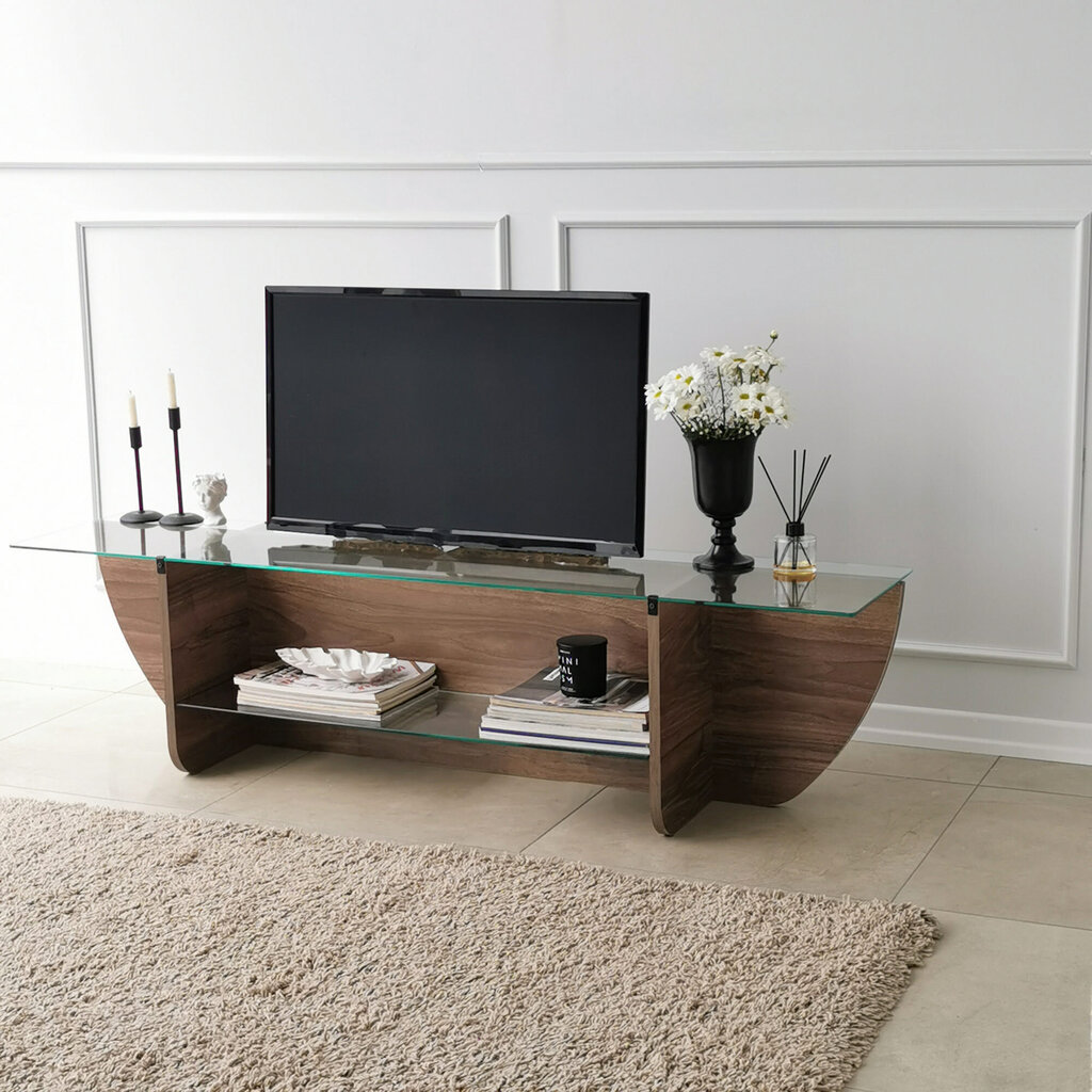 TV galdiņš Asir, 158x40x35cm, brūns cena un informācija | TV galdiņi | 220.lv