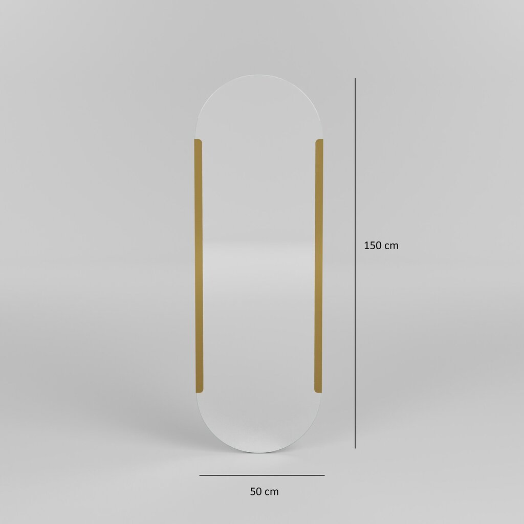 Spogulis Asir, 50x150cm, zelta krāsā цена и информация | Vannas istabas spoguļi | 220.lv