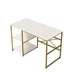Стол Asir, 120x75x60см, белый/золотой цена и информация | Компьютерные, письменные столы | 220.lv