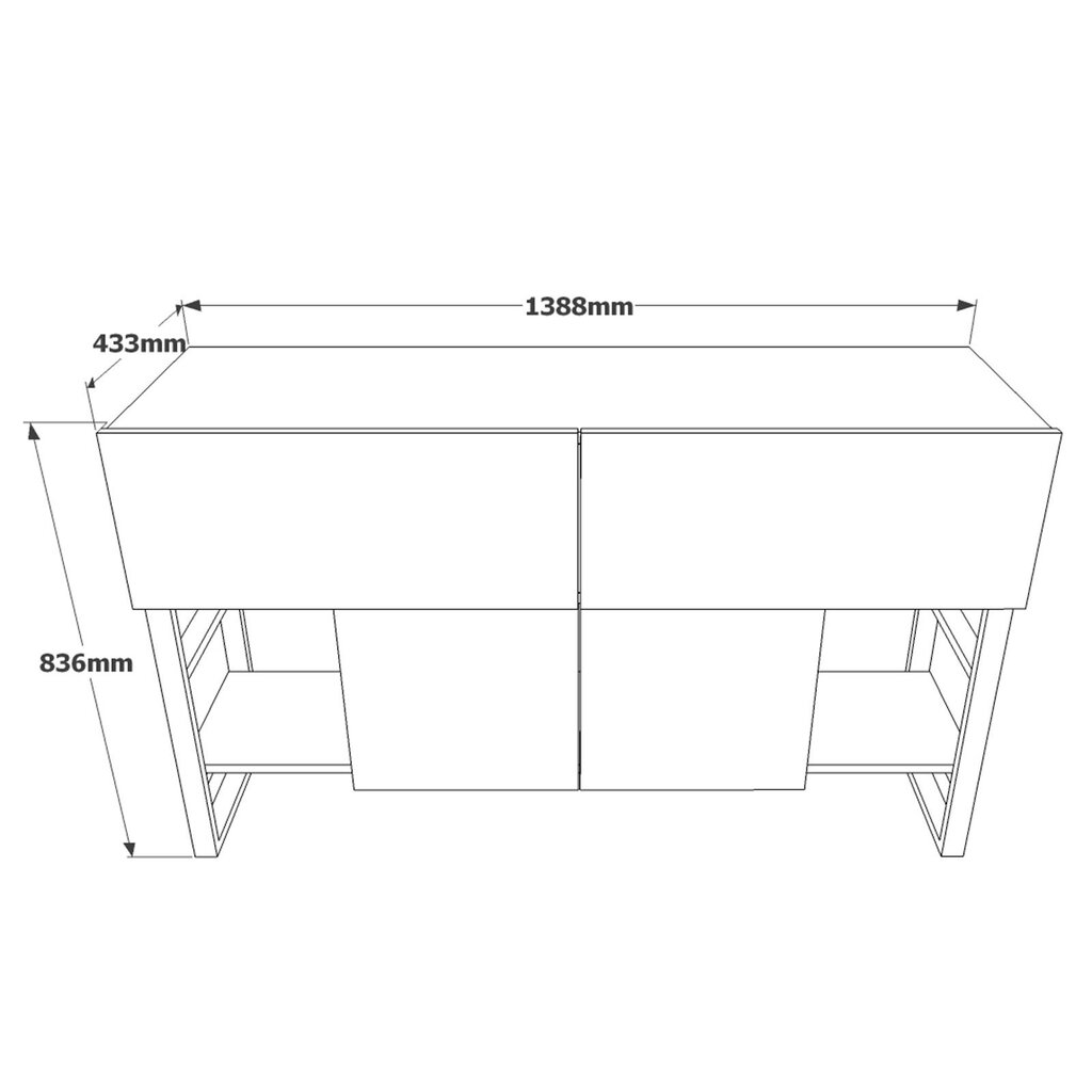 Sānu galds Asir, 138,8x83,6x43,3cm, brūns/melns цена и информация | Konsoles galdiņi | 220.lv