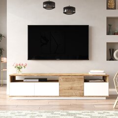 TV statīvs Asir, 180x44,6x44,5cm, balts/bēšs cena un informācija | TV galdiņi | 220.lv