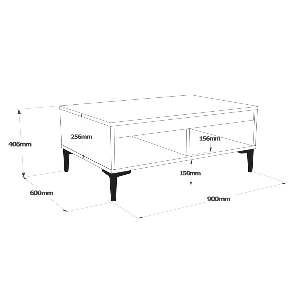 Viesistabas mēbeļu komplekts Asir, 140x48,1x35,5cm, 90x40,6x60cm, brūns/pelēks cena un informācija | TV galdiņi | 220.lv