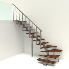 Модульная лестница Comfort Top Turn Minka, серебристая / Орех цена и информация | Лестницы | 220.lv