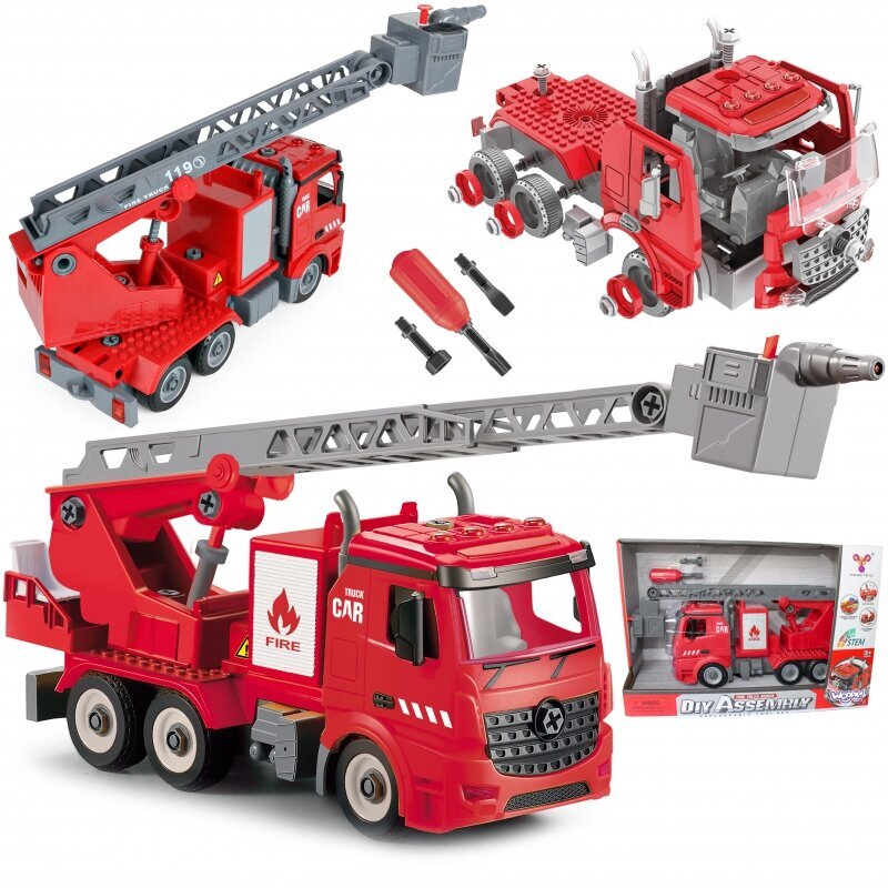 Bērnu konstruktors - ugunsdzēsēju mašīna ar skrūvgriezi Woopie цена и информация | Konstruktori | 220.lv
