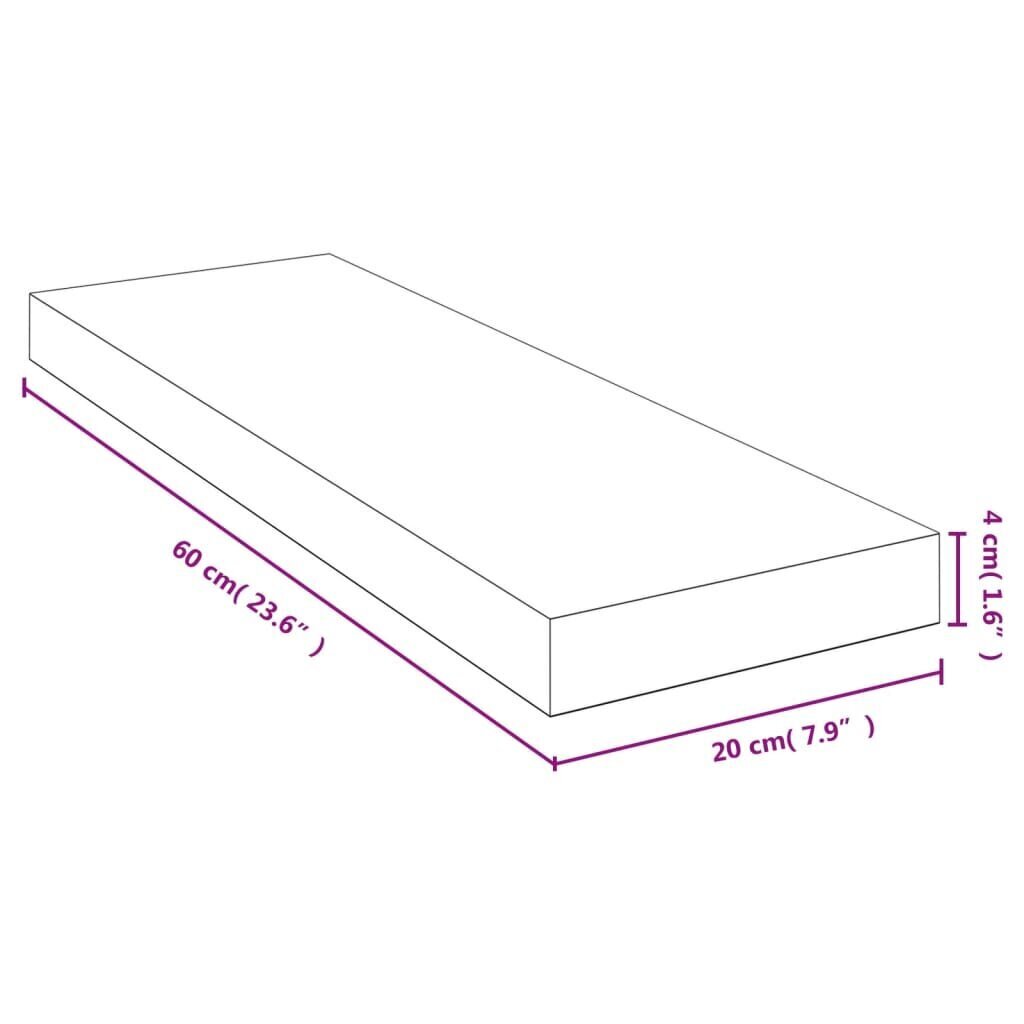 Sienas plaukts, 60x20x4 cm, bambuss cena un informācija | Plaukti | 220.lv