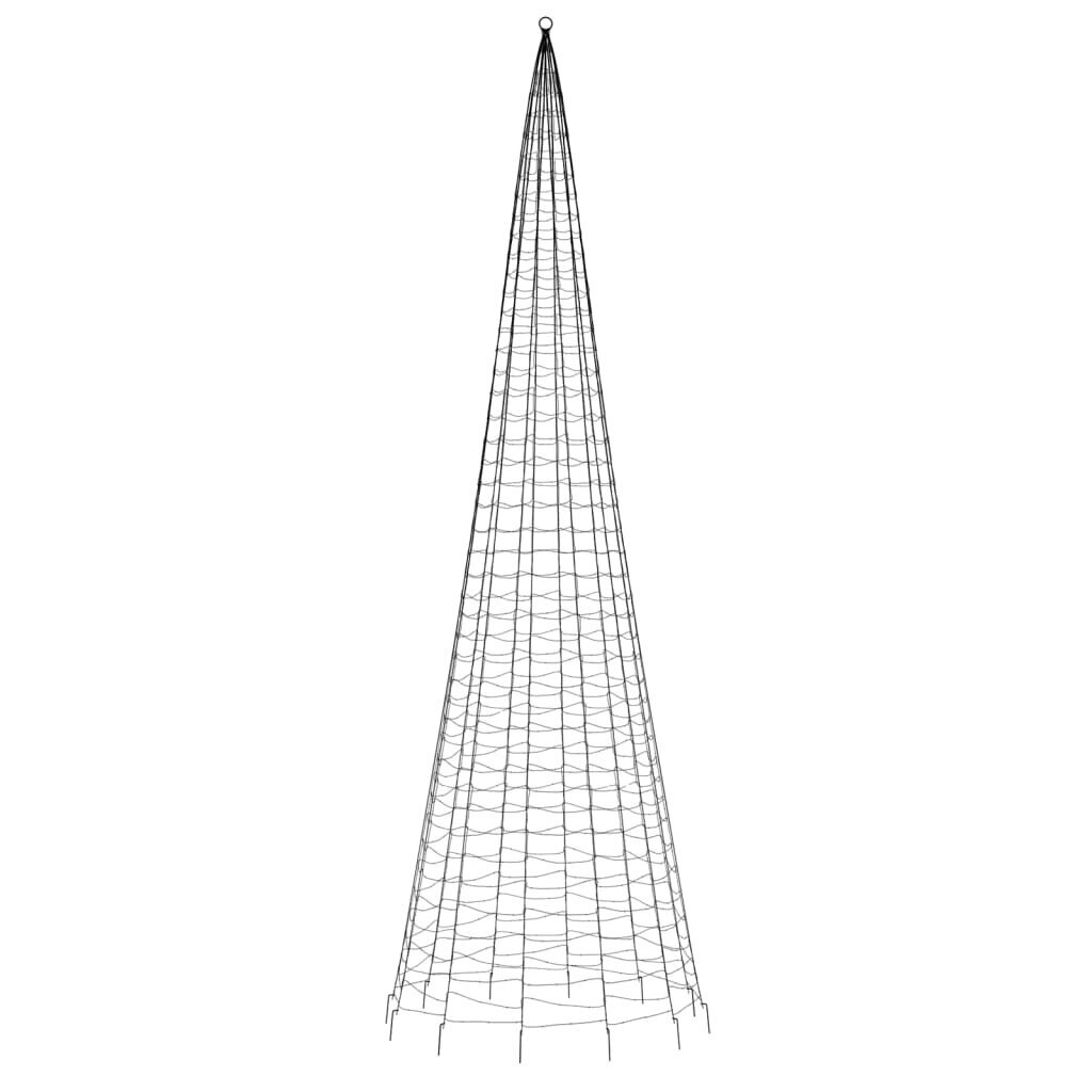 Ziemassvētku egle karoga mastam, 1534 vēsi baltas LED, 500 cm cena un informācija | Ziemassvētku dekorācijas | 220.lv