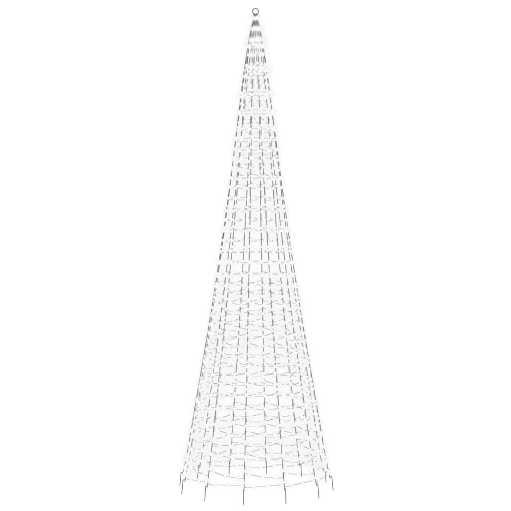 Ziemassvētku egle karoga mastam, 1534 vēsi baltas LED, 500 cm cena un informācija | Ziemassvētku dekorācijas | 220.lv