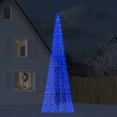 Ziemassvētku egle karoga mastam, 1534 zilas LED, 500 cm cena un informācija | Ziemassvētku dekorācijas | 220.lv