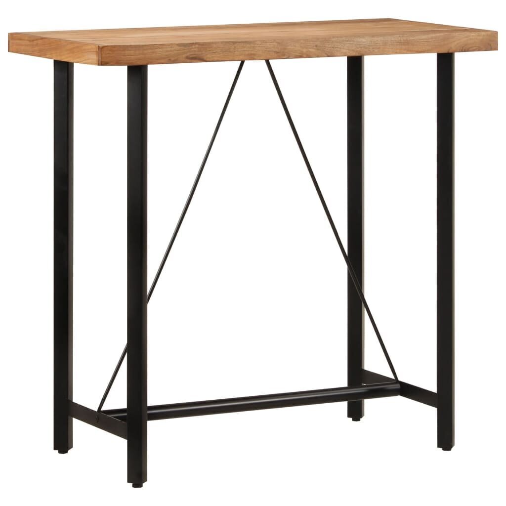 Bāra galds, 110x55x107 cm, akācijas masīvkoks un dzelzs cena un informācija | Virtuves galdi, ēdamgaldi | 220.lv