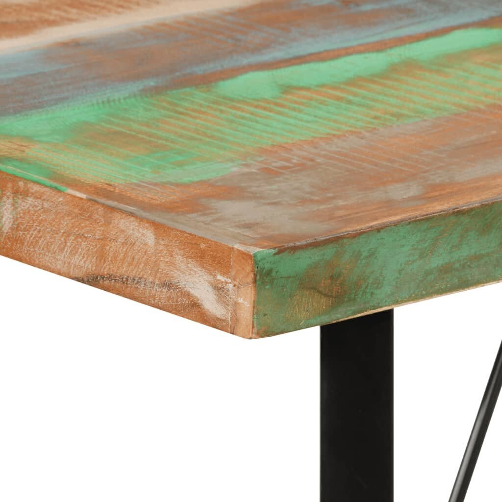 Bāra galds, 110x55x107 cm, pārstrādāts masīvkoks un dzelzs cena un informācija | Virtuves galdi, ēdamgaldi | 220.lv