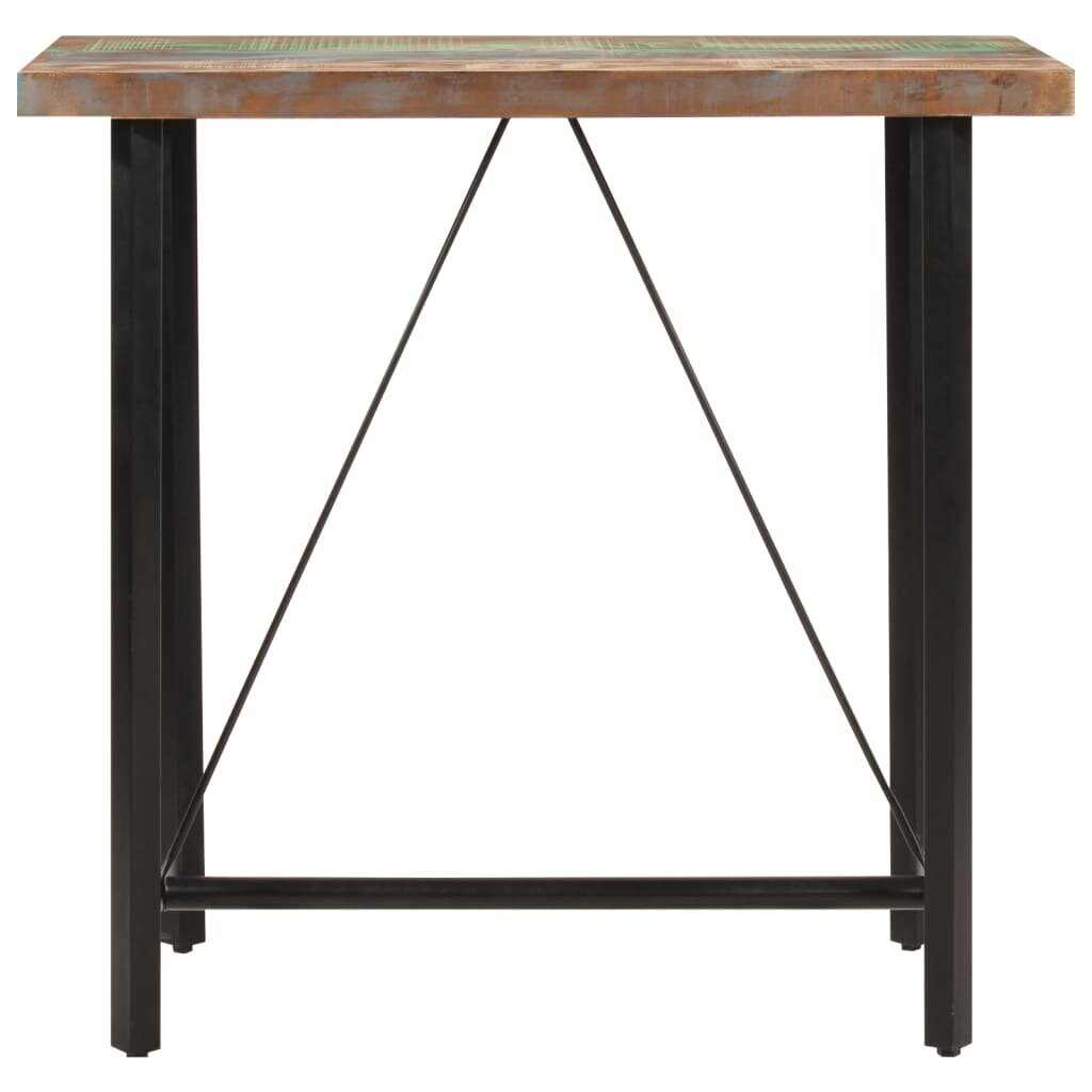 Bāra galds, 110x55x107 cm, pārstrādāts masīvkoks un dzelzs cena un informācija | Virtuves galdi, ēdamgaldi | 220.lv
