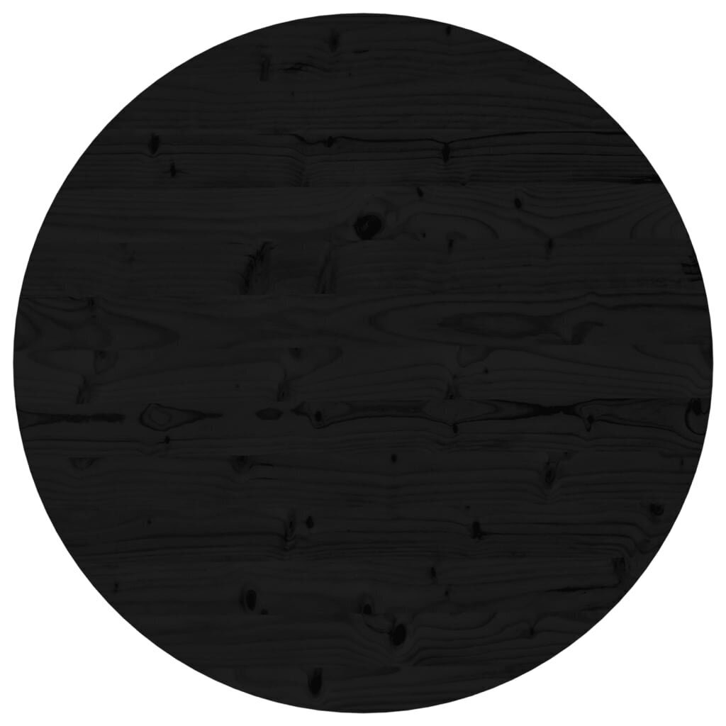 Galda virsma, melna, Ø80x3 cm, apaļa, priedes masīvkoks cena un informācija | Virsmas galdiem | 220.lv