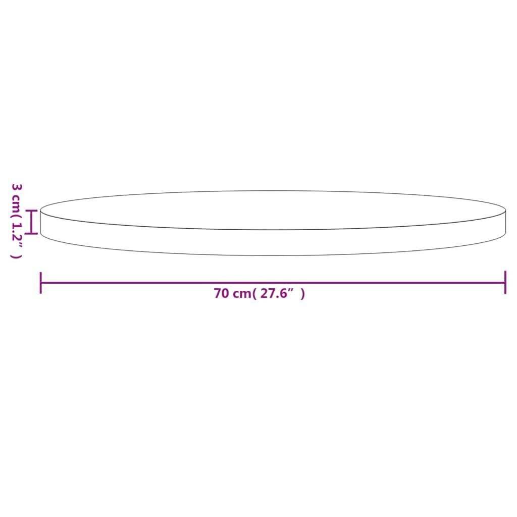 Galda virsma, Ø70x3 cm, apaļa, priedes masīvkoks цена и информация | Virsmas galdiem | 220.lv